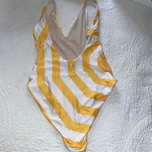 Yellow Striped Swimsuit